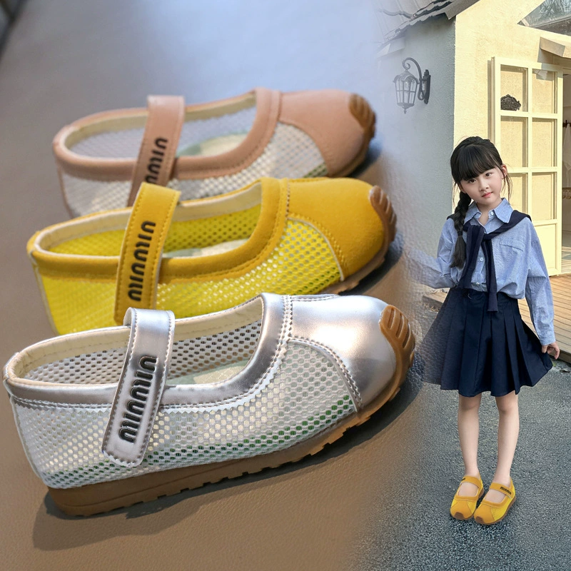 Спортивные сандалии для девочек Одиночная сетка обувь Mary Jen Shoes 2025