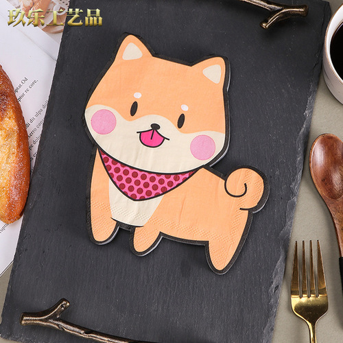 Manufacturer's new color dog printed napkins, facial tissues suitable for Western restaurants and bakeries