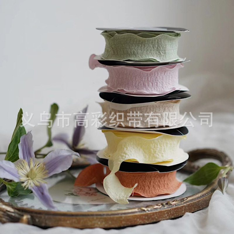INS style concave-convex texture Zou Zou yarn ribbon garment accessories diy handmade hair accessories yarn ribbon