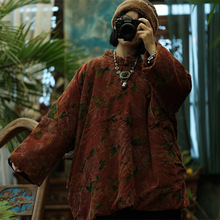 源头工厂直供原创文艺复古轻民族风宽松棉衣女装爆款2129缱绻