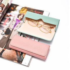 高級皮質眼鏡盒時尚防壓輕薄便攜創意小清新太陽墨鏡近視眼睛盒男