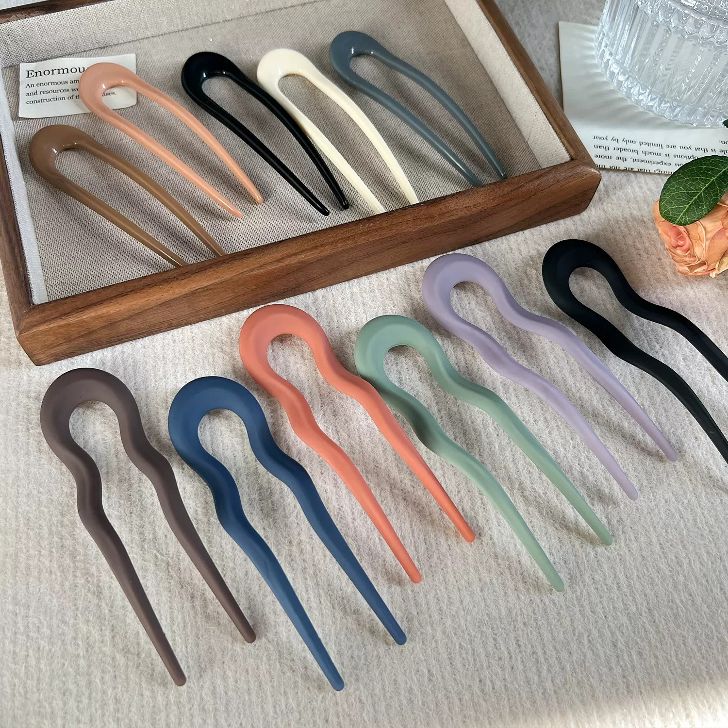 新款气质中式U型发钗简约扎丸子头神器后脑勺发卡盘发簪子头饰女