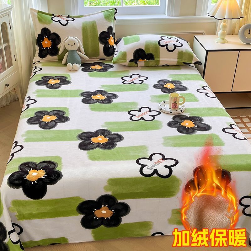 Invierno leche de lana de coral sábanas de lana de una sola pieza brida de manta de peluche dormitorio una sola persona gruesa manta de peluche cálida