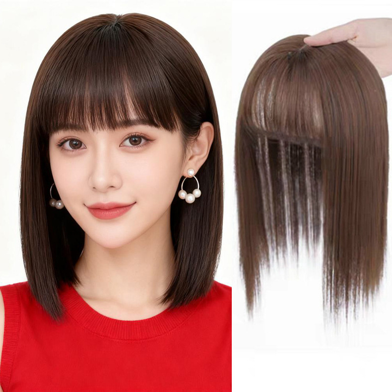 Wig Top Head Reissue Block Cover White Hair Thickening Hair Volume Invisible Breathable Natural Lightweight Air False Bangs for Women Wig Top Head Reissue Block Cover White Hair Thickening Hair Volume Invisible Breathable Natural Lightweight Air False Bangs for Women