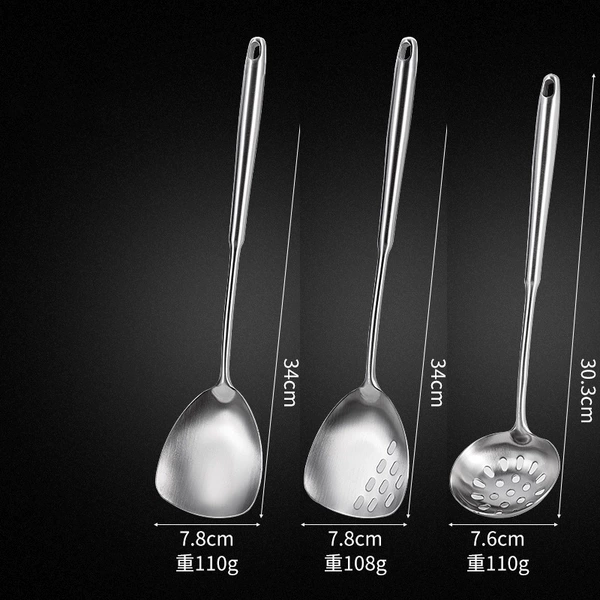 304 steel mini spatula + hollow spatula + sewage spoon