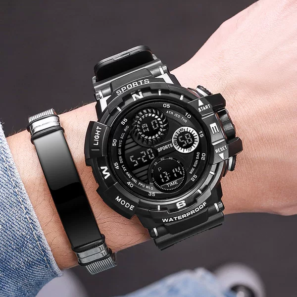 Factory Direct Sales Outdoor Korean-Style Trendy Large Dial Sports Watch for Men and Women, Students, Waterproof Children's Electronic Watch