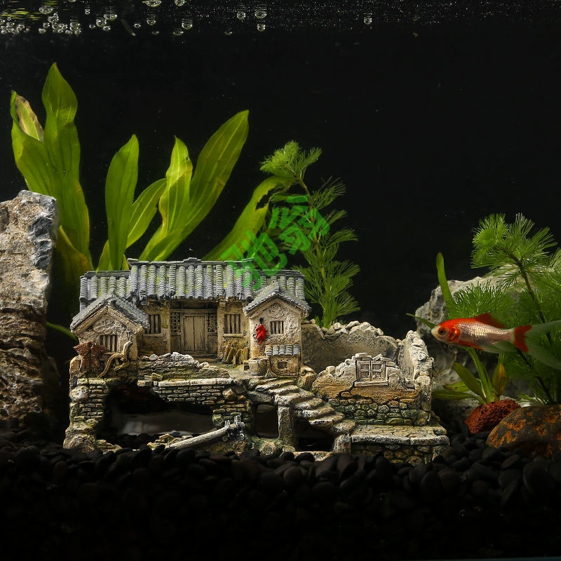 Ют аквариум с рыбой и креветками Уклонение от дома рокария бонсай аквариум с ландшафтным декором