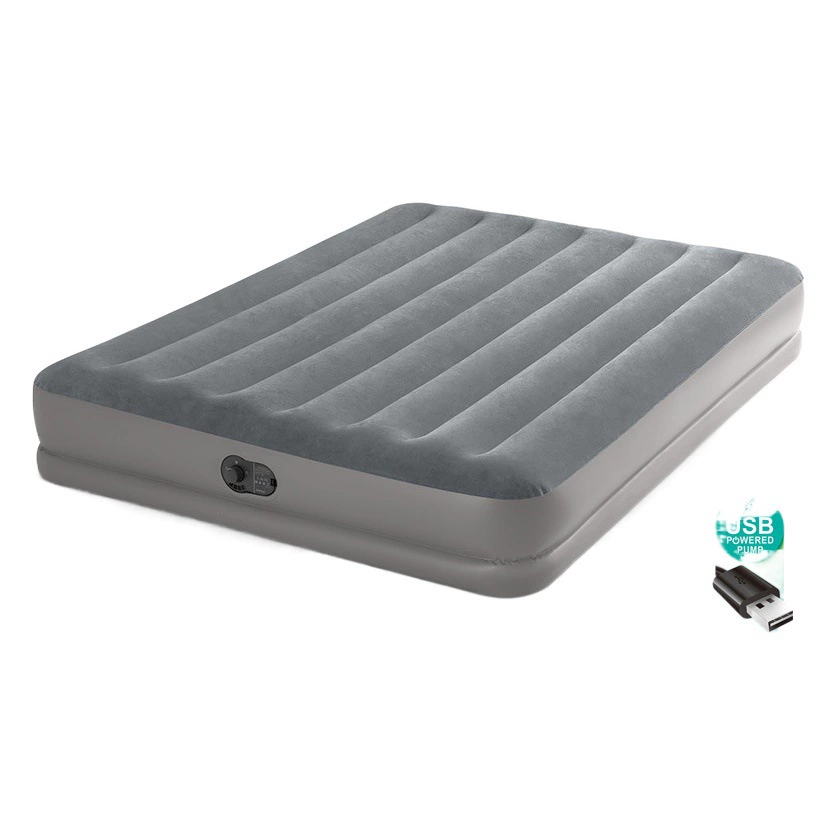 Intex надувной матрас на открытом воздухе портативная складная простыня на воздушной подушке двойной Встроенный Электрический насос надувная кровать воздух в помещении