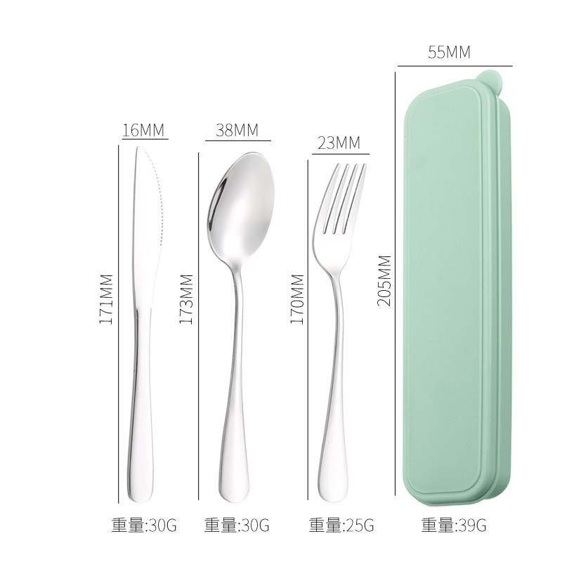 Cuchillo y tenedor de cubierta de acero inoxidable transfronterizo cuchillo y tenedor de tres piezas hotel cuchillo y tenedor de filete de comida occidental conjunto portátil regalos