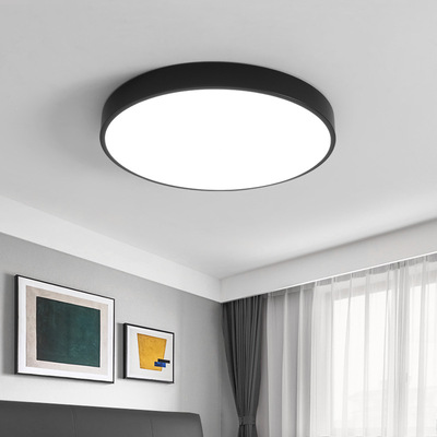 卧室吸顶灯 现代简约圆形马卡龙吸顶灯 书房卫生间厨房吸顶灯|ru