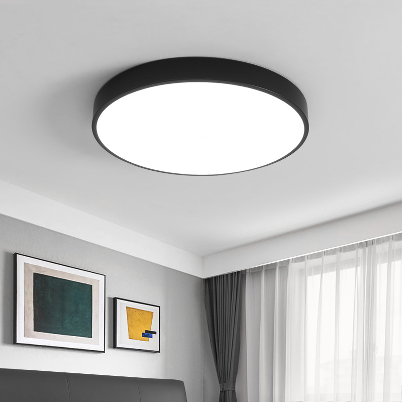 卧室吸顶灯 现代简约圆形马卡龙吸顶灯 书房卫生间厨房吸顶灯|ru