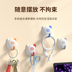 Cartoon Hook Adhesive Strong Load-Bearing No-Drill Sticky Hook for Bathroom Wall Towel Door Back Bathroom Hanger Invisible Paste