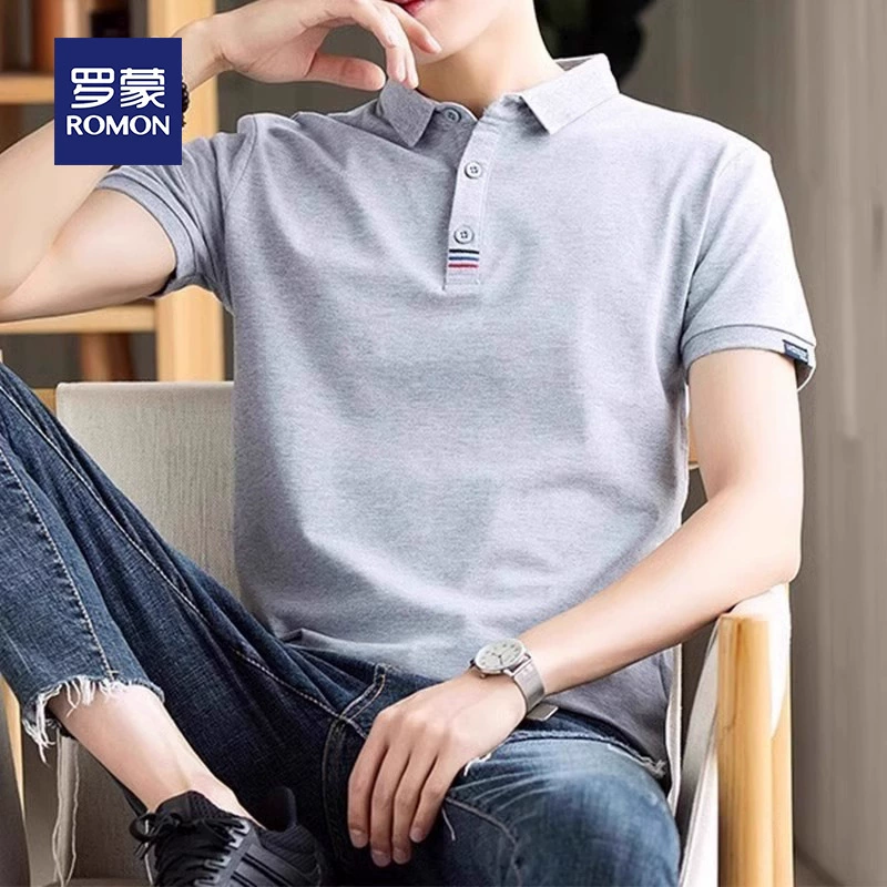 Рубашка-поло Romon из чистого хлопка, мужская футболка с короткими рукавами, летний воротник, новая одежда 2025 года, мужская повседневная мужская одежда с лацканами
