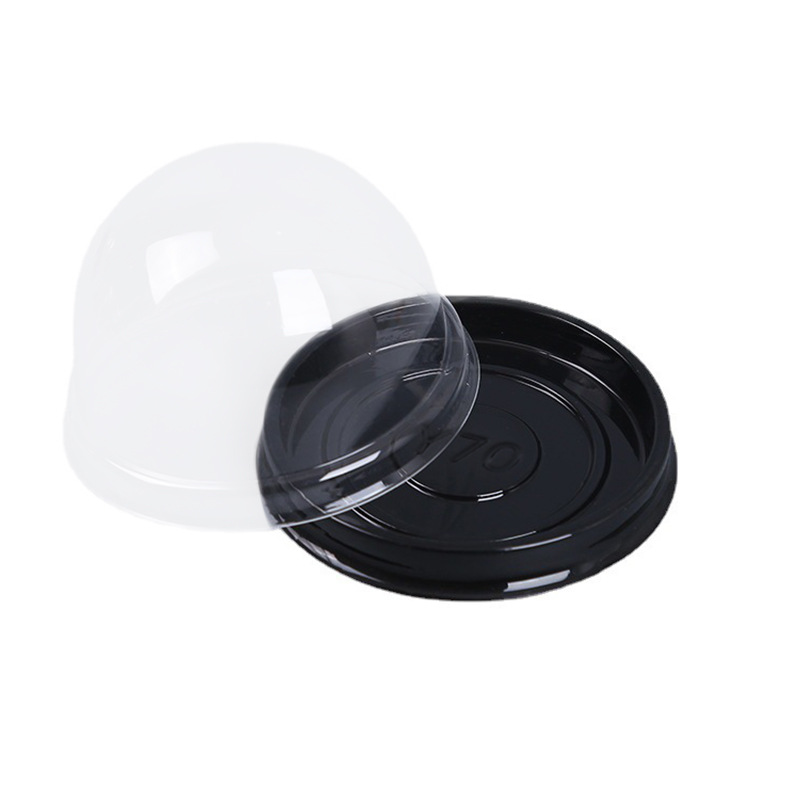 Yema de huevo caja de embalaje crujiente nieve Mei Niang pastel de Luna redondo transparente para hornear punto occidental caja de blister desechable caja de embalaje de grano único