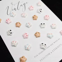 迷你亮面兔兔小熊耳朵五角星星diy滴胶奶油胶手机壳发夹树脂配件