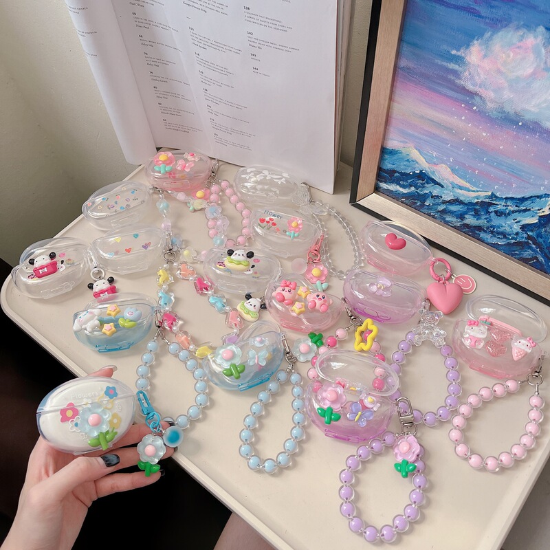 For Xiaomi Real Wireless Noise Reduction 3Pro Headset Cartoon DIY Flower Gradient Soft Case Wireless Bluetooth Bracelet