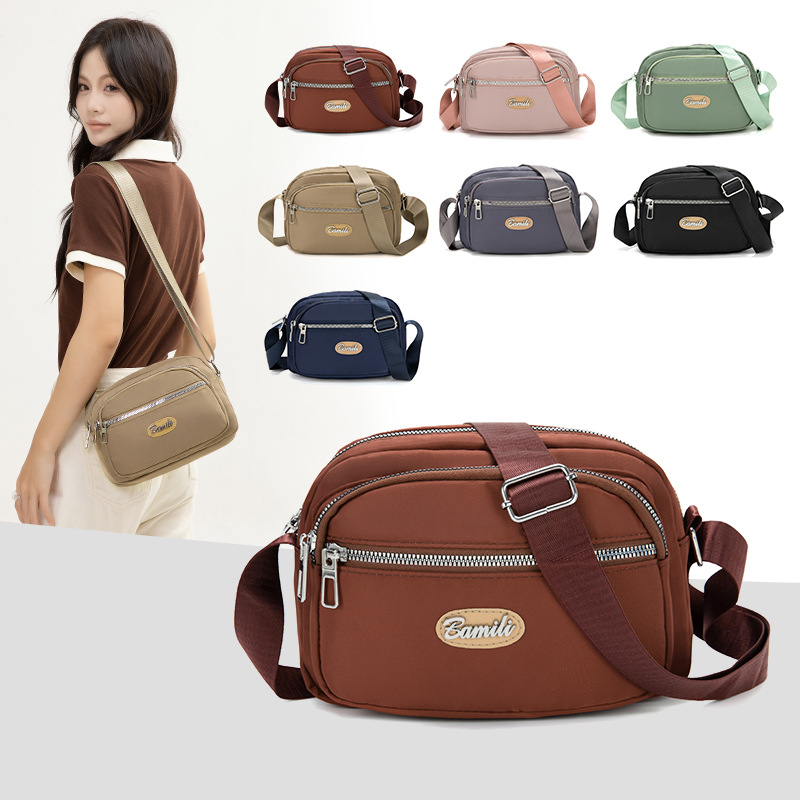 Bolso bandolera transfronterizo simple y versátil Bolso de tela de nailon ligero casual para mujer Bolso de moda Bolso impermeable al aire libre
