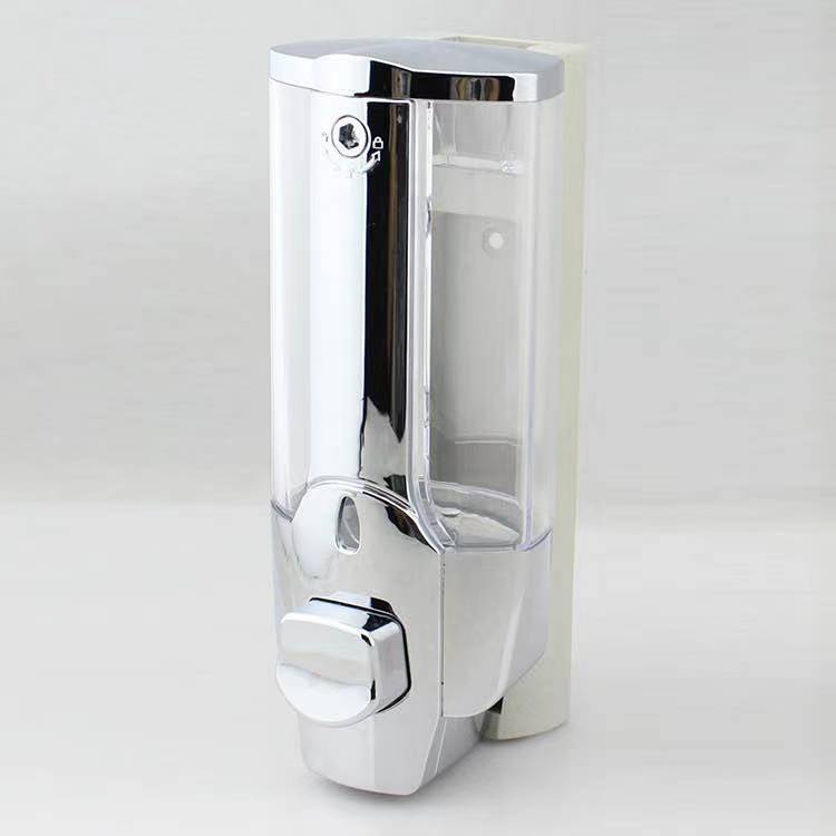 En stock suministro dos en uno dispensador de jabón de prensa dispensador de jabón manual de gel de ducha de champú de gran capacidad