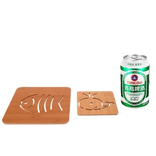 Wooden Cartoon Insulating Mat Dining Table Non-slip Pot Mat Bowl Mat Large Creative Cute Tea Coaster Coaster Wholesale