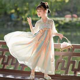 汉服女童夏季薄款中国风儿童装古风超仙唐装襦裙夏新款春秋女
