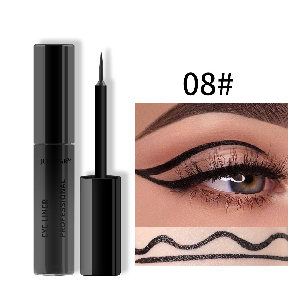 julystar Southeast Asia Foreign Trade Cool Black Eyeliner Liquid Pen Cross-border Europe and America Waterproof Colored Eyeliner Pen Set Wholesale undefined