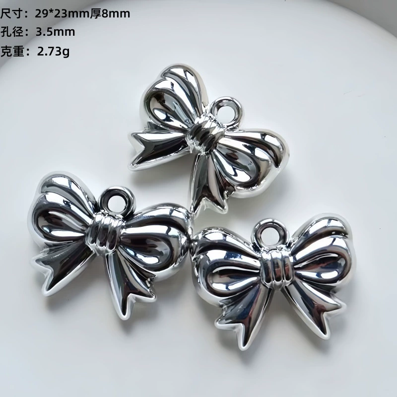 Брелок с бантом, ожерелье, аксессуары, золото и серебро, handmade/DIY
