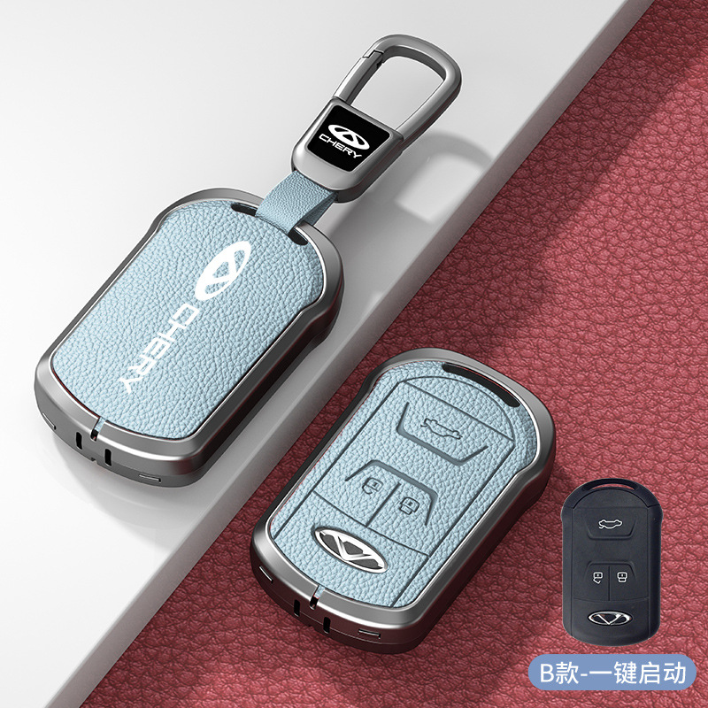 모델 B 파란색 아연 합금 쉘 + 자동차 로고 사각형 버클