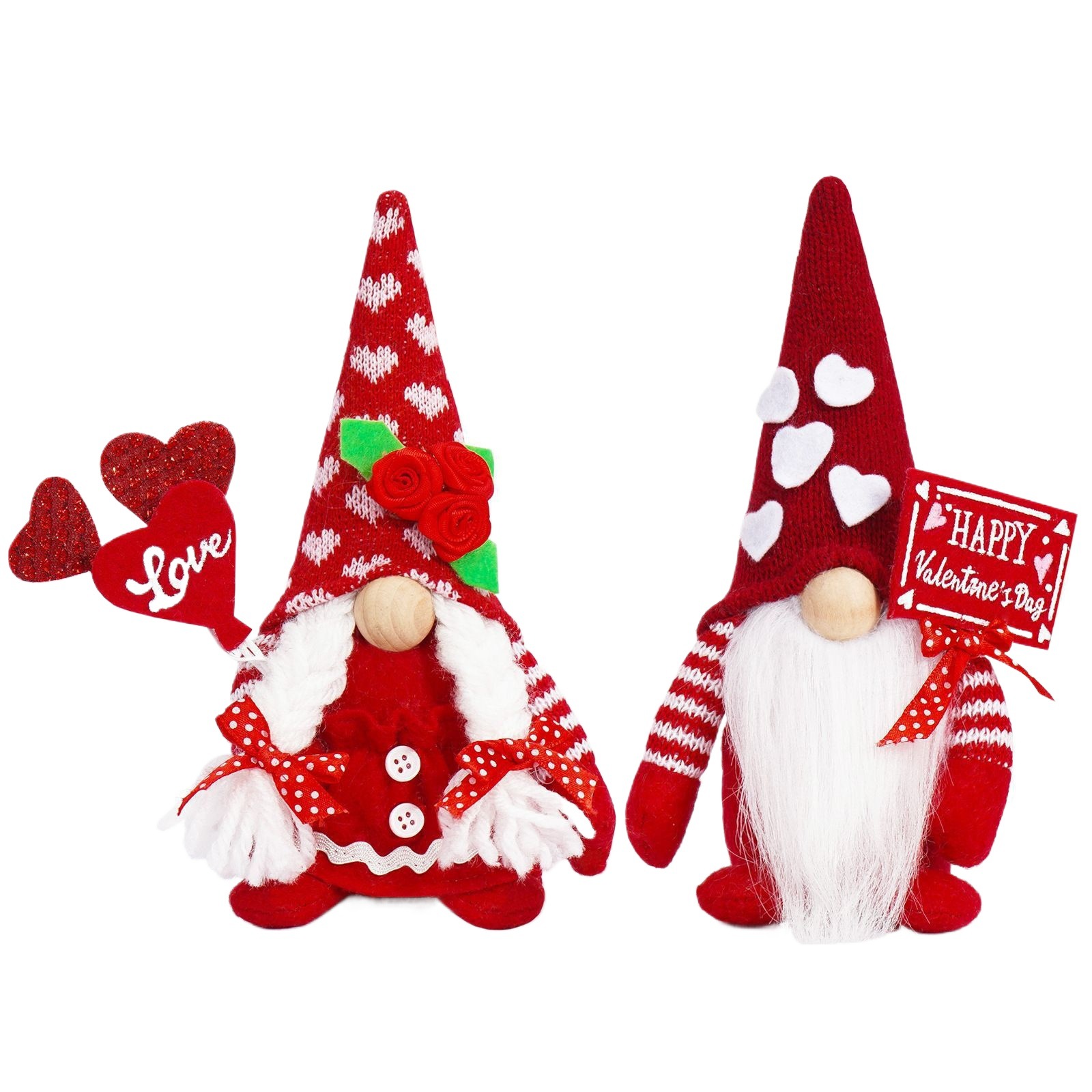 Día de San Valentín transfronterizo sin cara anciano amor pareja Rudolph muñeca enano decoración pareja