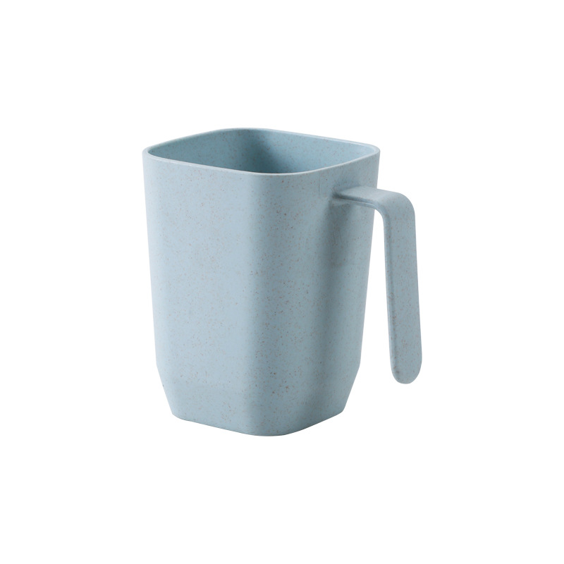 Paja DE TRIGO hogar de los niños portátil enjuague bucal Copa montado en la pared de lujo de estilo japonés taza de plástico resistente a la caída con mango