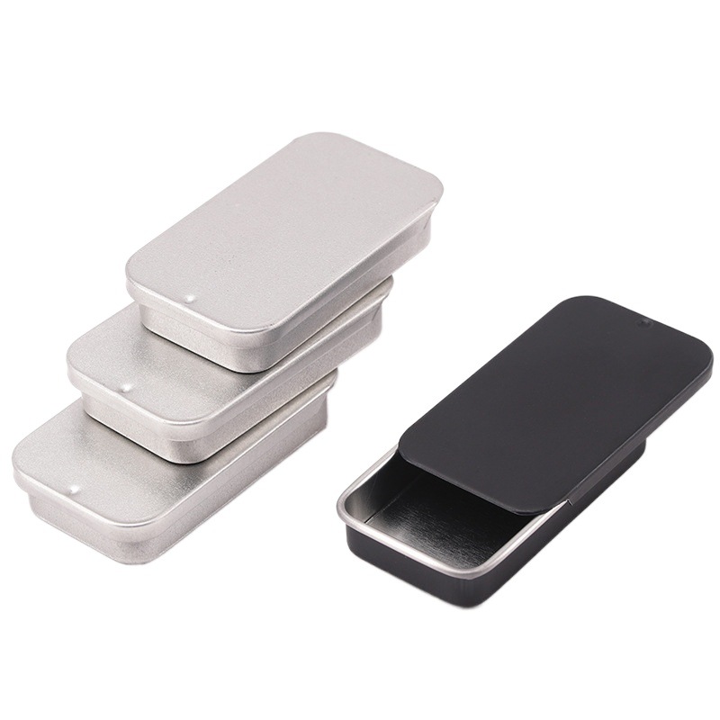 Caja de bálsamo sólido Mini pequeña caja de hierro caja de bálsamo portátil sólido juego móvil polvo Push-Pull cubierta deslizante pequeña caja de hierro