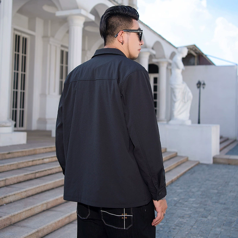 Осенняя свободная куртка (плюс сайз), 1XL–7XL, черная