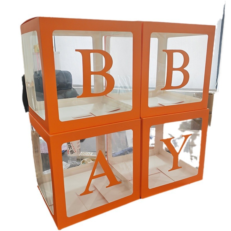 Celebridad de Internet caja transparente bebé cumpleaños 26 cartas amor graduación boda decoración bebé globo en caja joyería