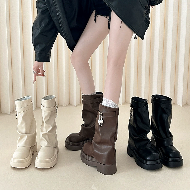 Модные короткие сапоги для женщин, осень 2025, новая трендовая ретро-мода, популярные летние сапоги Melard на толстой подошве