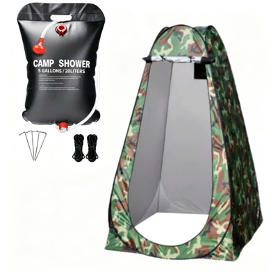 Avtomobil dam çadırları Privacy Changing Tent, Portable - 2-windows-regular-camouflage-color-20-liter-shower-bag-single-size-1212-19m