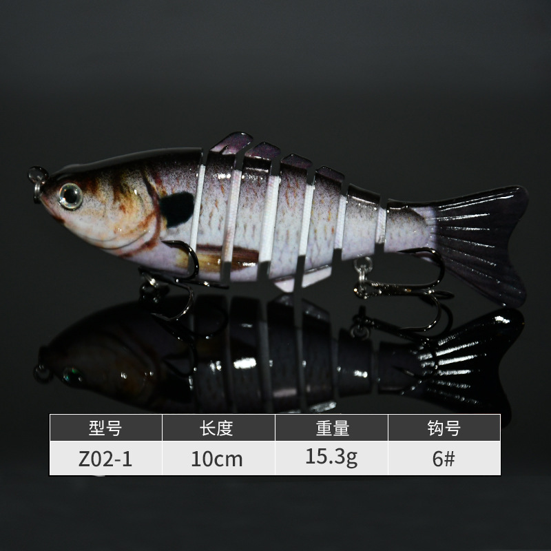 Fabricante 7-Sección 10cm multi-Sección cebo de plástico cebo duro falso cebo simulación biónica de agua dulce Luya cebo