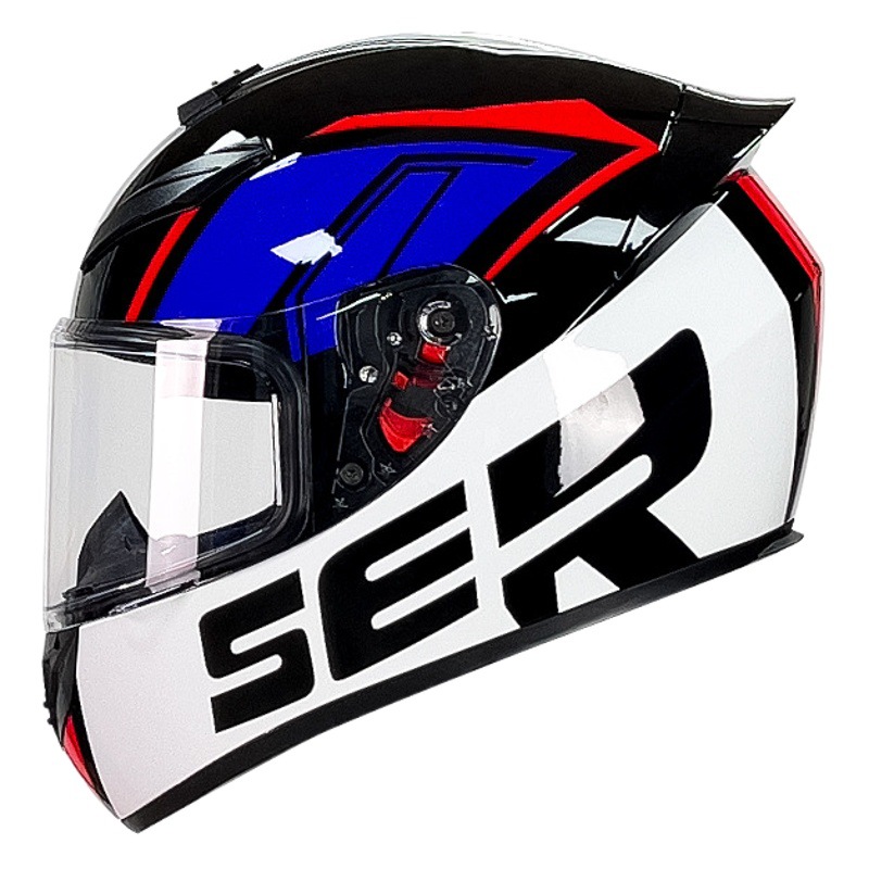 008-130 Casco de motocicleta de invierno personalizado para hombres y mujeres, casco completo de motocicleta de caballero de cuatro estaciones