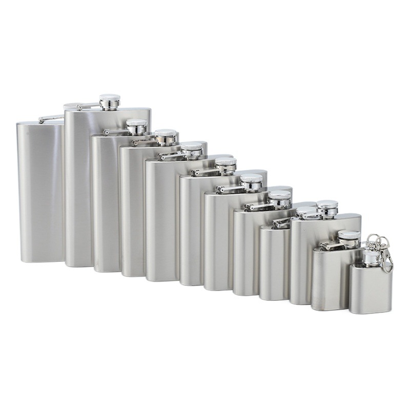 Factory wholesale supply 1-18 oz stainless steel hip flask white wine bottle portable outdoor small hip flask custom