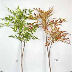 シミュレーション2叉南天竹手触り天葵竹緑植新中国式生け花枝葉材撮影道具装飾