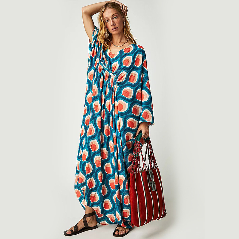 Women's Regular Dress Vacation Round Neck Long Sleeve Printing Maxi Long Dress Holiday Daily display picture 7