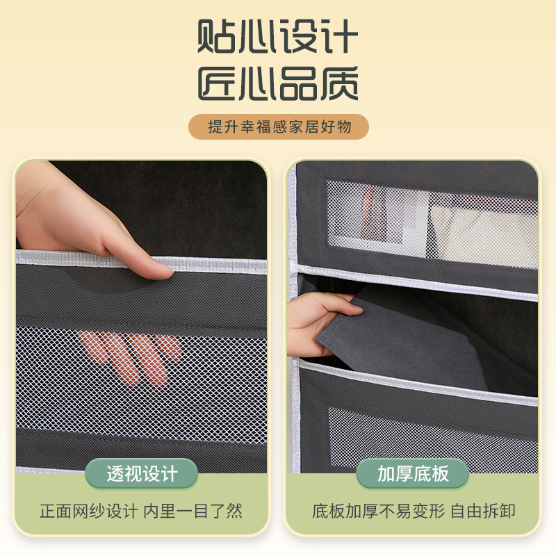 Bolsa colgante de almacenamiento detrás de la puerta Bolsa colgante de almacenamiento de gran capacidad montada en la pared Bolsa de artículos diversos de juguete multicapa plegable con ventana detrás de la puerta
