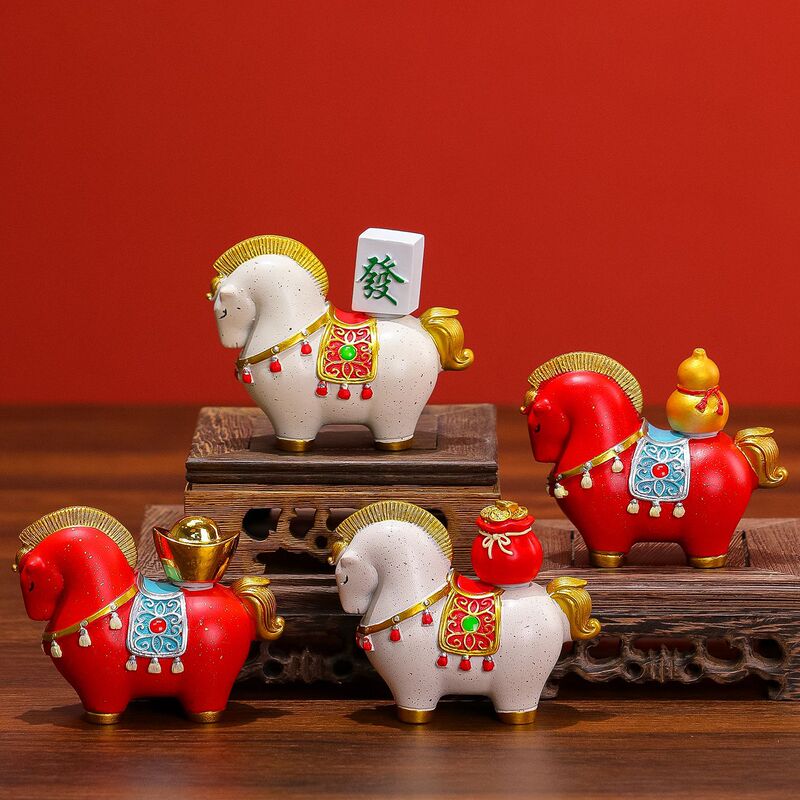 Get Rich Immediately, Chinese Style Horse Gift Set, Year of the Horse Mascot, Zodiac Horse Year Party Souvenir, Creative Gift Ornaments
