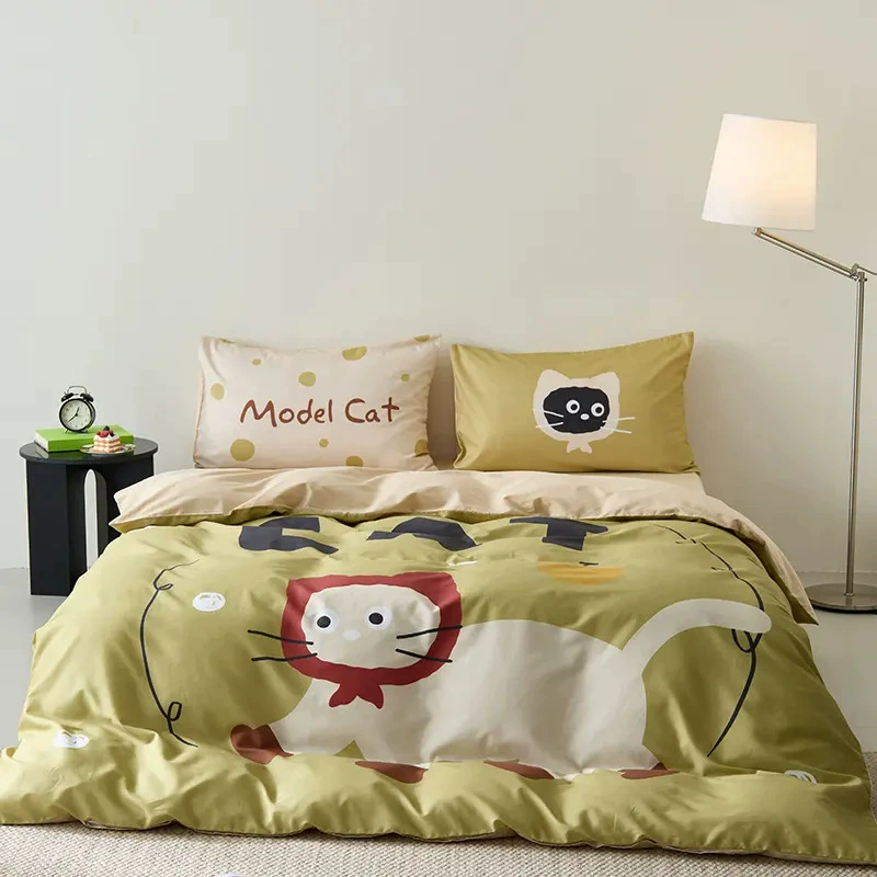 Детский комплект постельного белья Bluebird Cotton - 4 предмета, размер 1.8 м/1.5 м, яркие рисунки для учащихся начальной школы