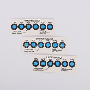 Factory wholesale 6 points cobalt humidity card blue red water discoloration humidity indicator card blue Humidity sensitive card