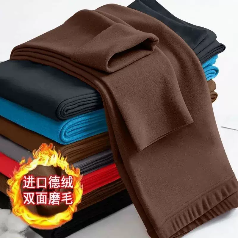 批发冬季双面德绒保暖裤男士秋裤男加绒加厚打底裤内搭恒温保暖裤