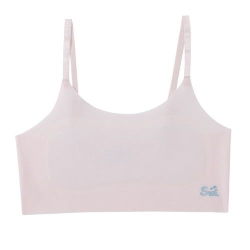 Developmental girls' summer seamless underwear for middle and high school students, lightweight, breathable, fixed-cup student bra