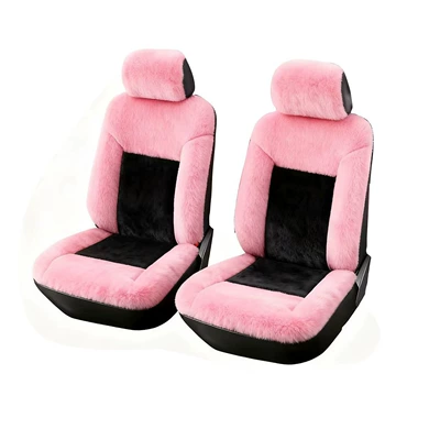 Universal seat cover – Fully Enclosed, Fleece-Lined, Thickened - pink-and-black-color-matching-two-seater-medium-black-see-sku
