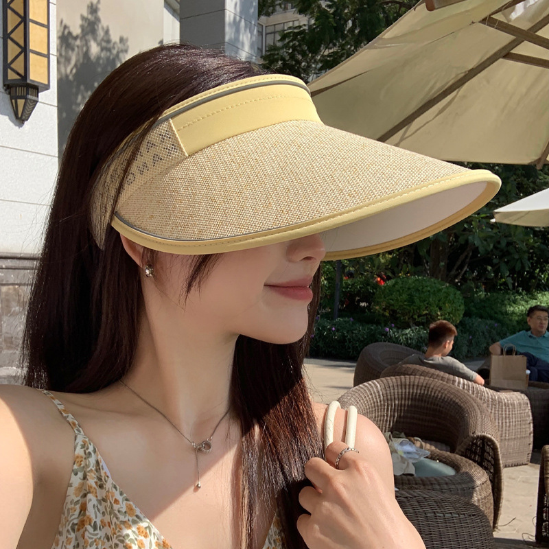 New Korean style summer hat women's fashion letter sunshade sun hat sun visor face cover open top hat outdoor spring 