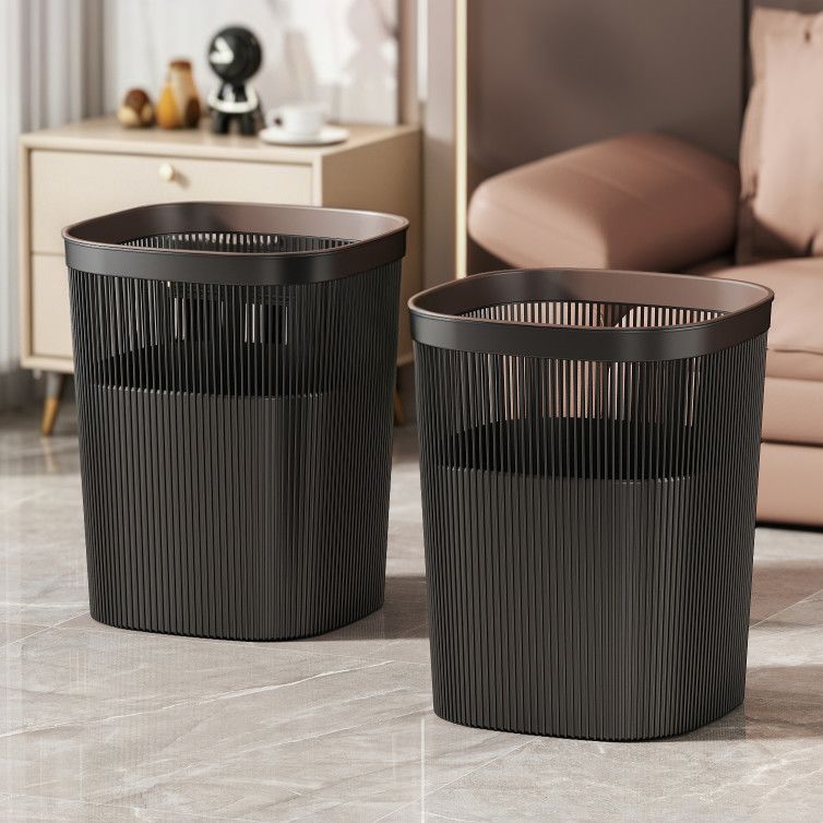Large household trash can, black wastebasket for restaurants, hotels, kitchens, living rooms, bedrooms, offices, and bathrooms