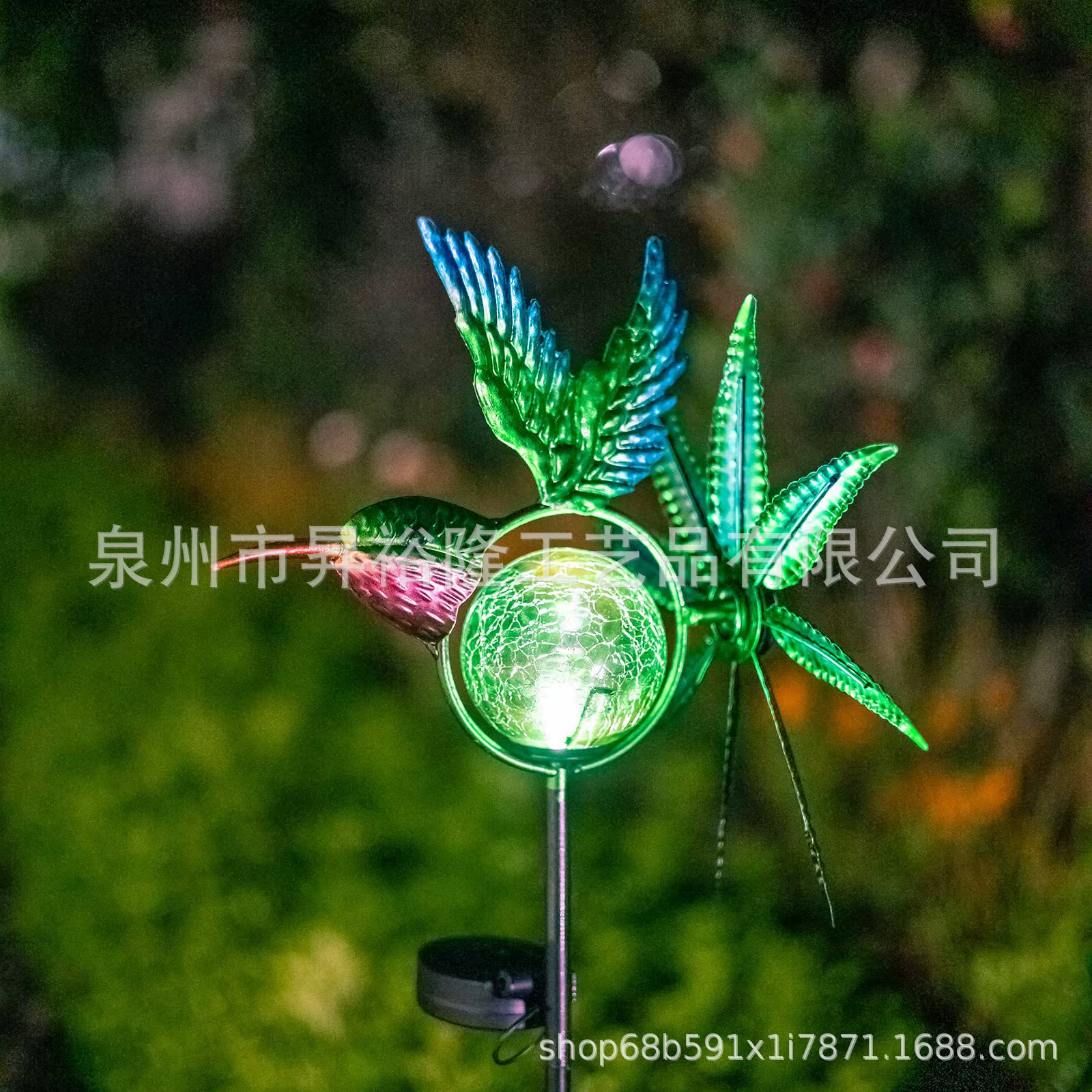 Открытый солнечной Колибри ветряная мельница заземления вилка лампа Открытый Двор солнечной Колибри трещина мяч заземления вилка ветер лампа