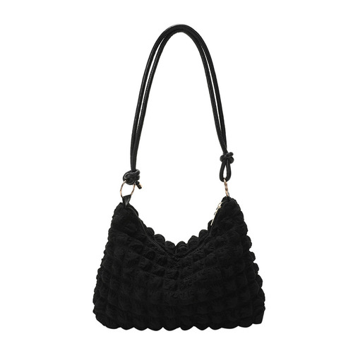 Elegant and Gentle Women's Folded Underarm Bag, 2024 Spring and Summer New Single Shoulder Crossbody Bag, Small Square Bag